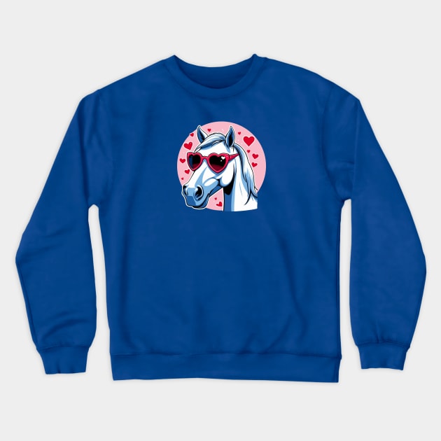 Valentine's Horse Crewneck Sweatshirt by CatCoconut-Art